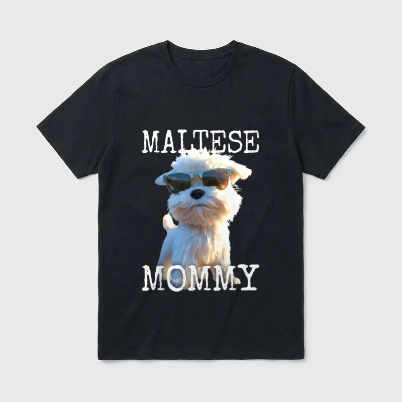Maltese Mommy Hunde Mama T-Shirt – Klassisches T-Shirt in Schwarz
