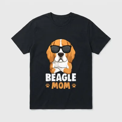 Beagle Mom Hunde Mama T-Shirt – Klassisches T-Shirt in Schwarz
