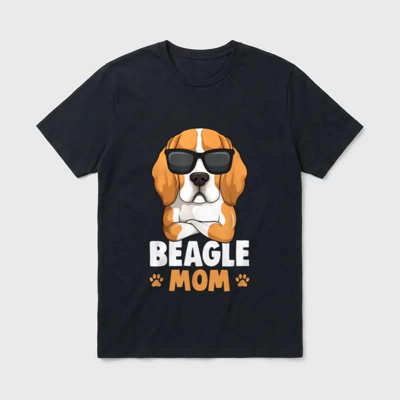 Beagle Mom Hunde Mama T-Shirt – Klassisches T-Shirt in Schwarz