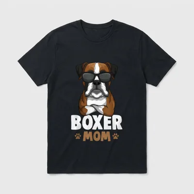 Boxer Hunde Mama Frauchen T-Shirt – Klassisches T-Shirt in Schwarz