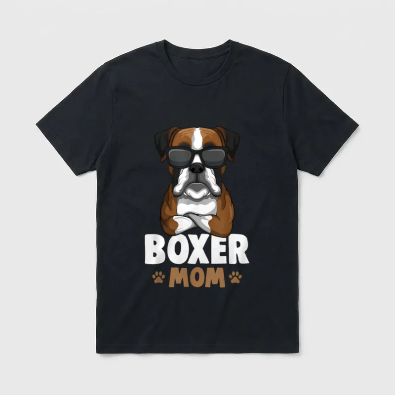 Boxer Hunde Mama Frauchen T-Shirt – Klassisches T-Shirt in Schwarz