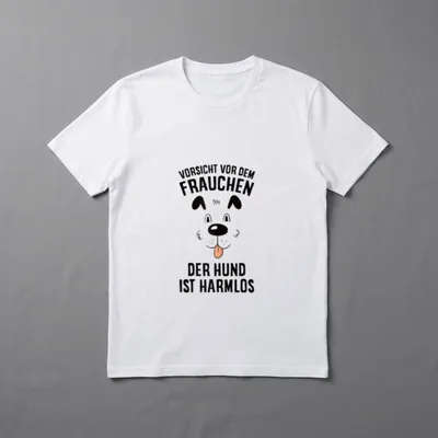 Vorsicht Vor Dem Frauchen Hundemama T-Shirt – Klassisches T-Shirt in Schwarz