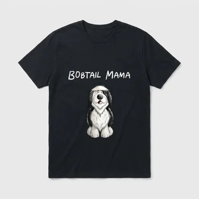 Bobtail Mama T Hundemama T-Shirt – Klassisches T-Shirt in Schwarz