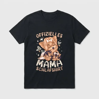 Offizielles Mama Schlafshirt Yorkie Hundemama T-Shirt – Klassisches T-Shirt in Schwarz