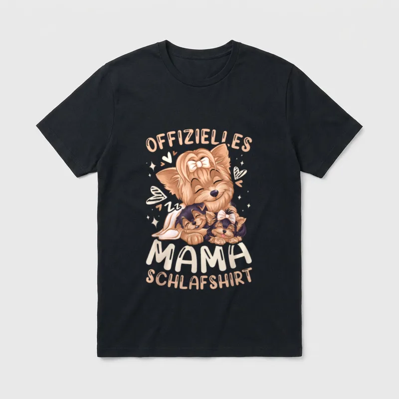 Offizielles Mama Schlafshirt Yorkie Hundemama T-Shirt – Klassisches T-Shirt in Schwarz