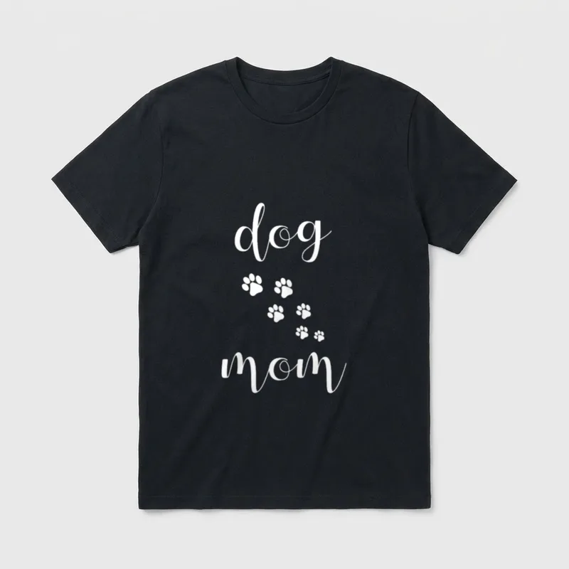 Dog Mom Hundemama Pfoten T-Shirt – Klassisches T-Shirt in Schwarz