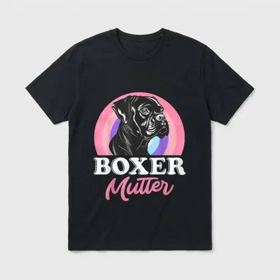 Hundemama BOXER MUTTER Boxer T-Shirt – Klassisches T-Shirt in Schwarz