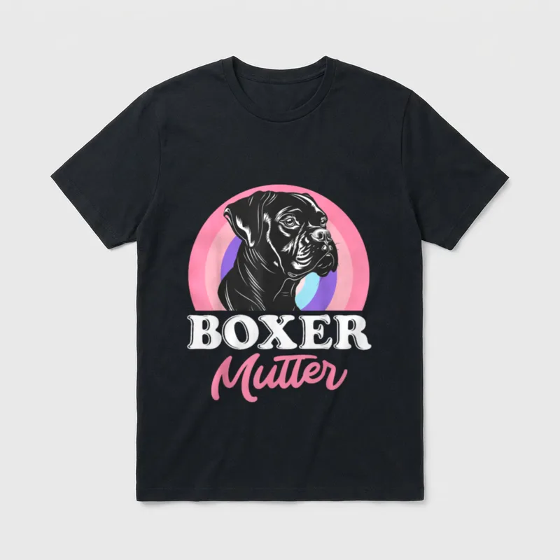 Hundemama BOXER MUTTER Boxer T-Shirt – Klassisches T-Shirt in Schwarz