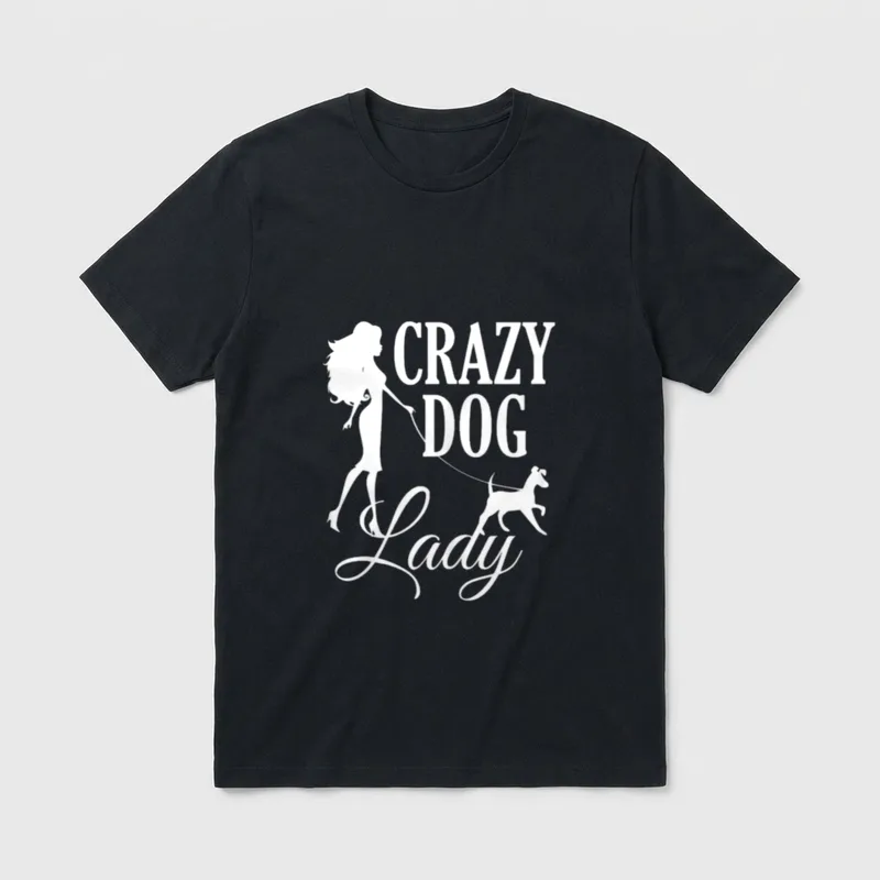 Hunde Hundemama Frauchen Crazy T-Shirt – Klassisches T-Shirt in Schwarz