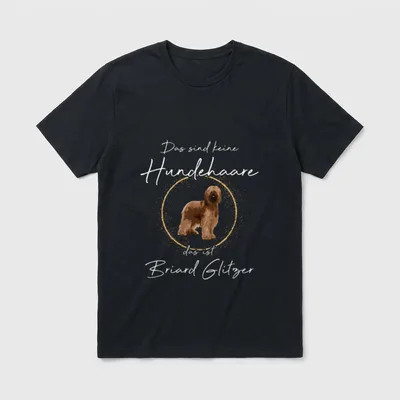 Das ist Briard Glitzer T-Shirt – Klassisches T-Shirt in Schwarz