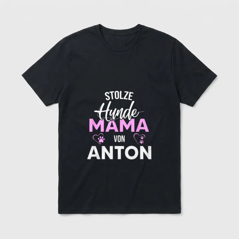 Stolze Hundemama von Anton T-Shirt – Klassisches T-Shirt in Schwarz