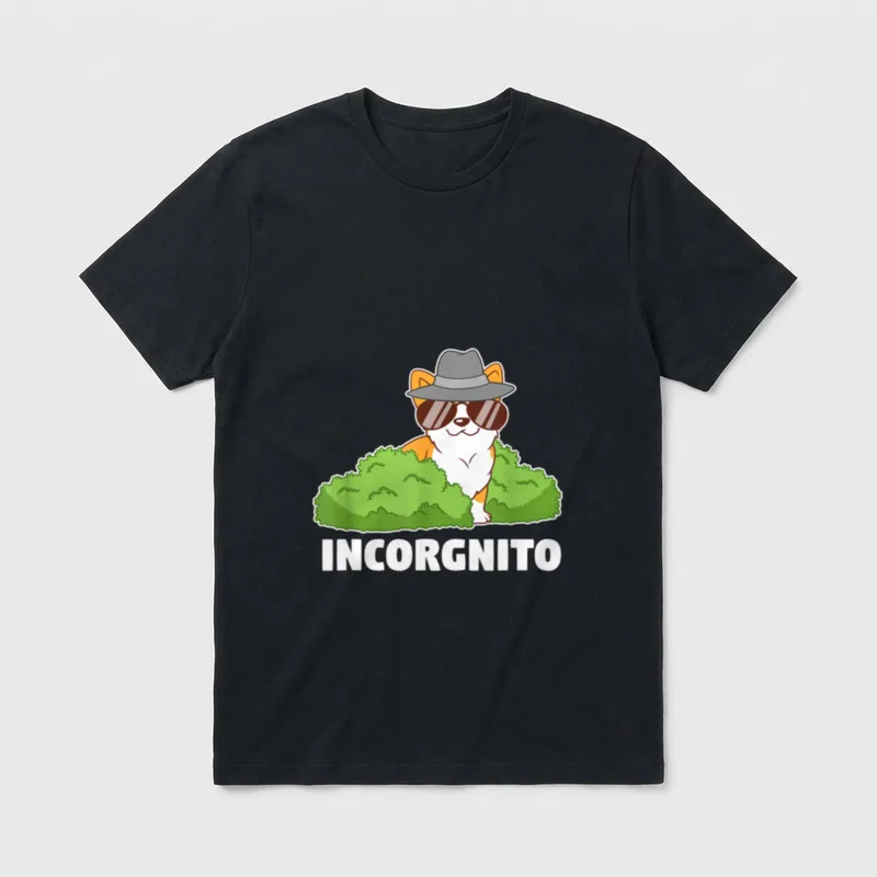Incorgnito Corgi Hund Hundemama T-Shirt – Klassisches T-Shirt in Schwarz