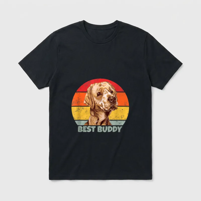 Süßes Retro Vintage Labrador T-Shirt – Klassisches T-Shirt in Schwarz