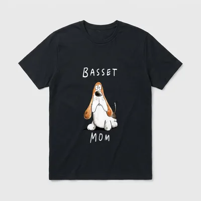Lustiger Basset Hound Cartoon I T-Shirt – Klassisches T-Shirt in Schwarz