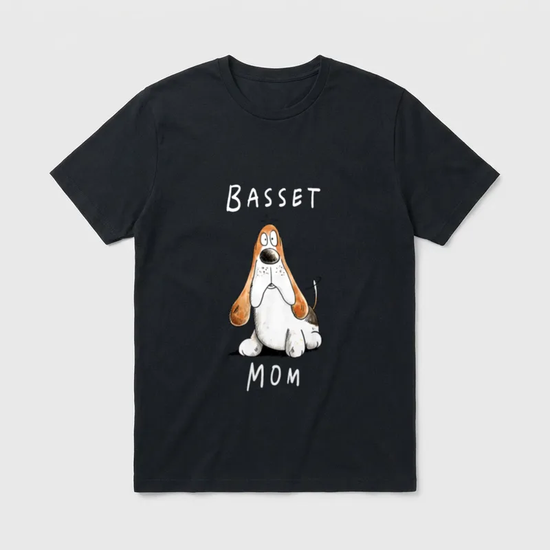 Lustiger Basset Hound Cartoon I T-Shirt – Klassisches T-Shirt in Schwarz