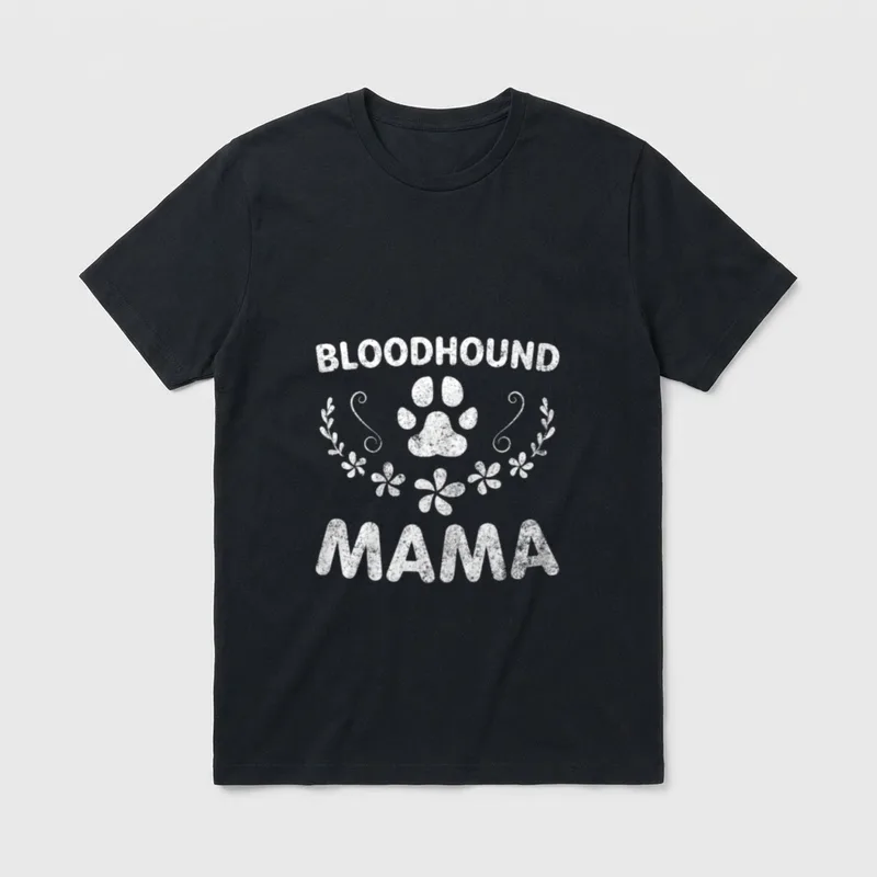Bloodhound Mama Bloodhound Lover T-Shirt – Klassisches T-Shirt in Schwarz