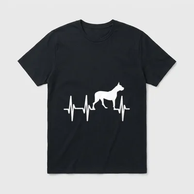 Dogo Argentino Heartbeat Dog T-Shirt – Klassisches T-Shirt in Schwarz