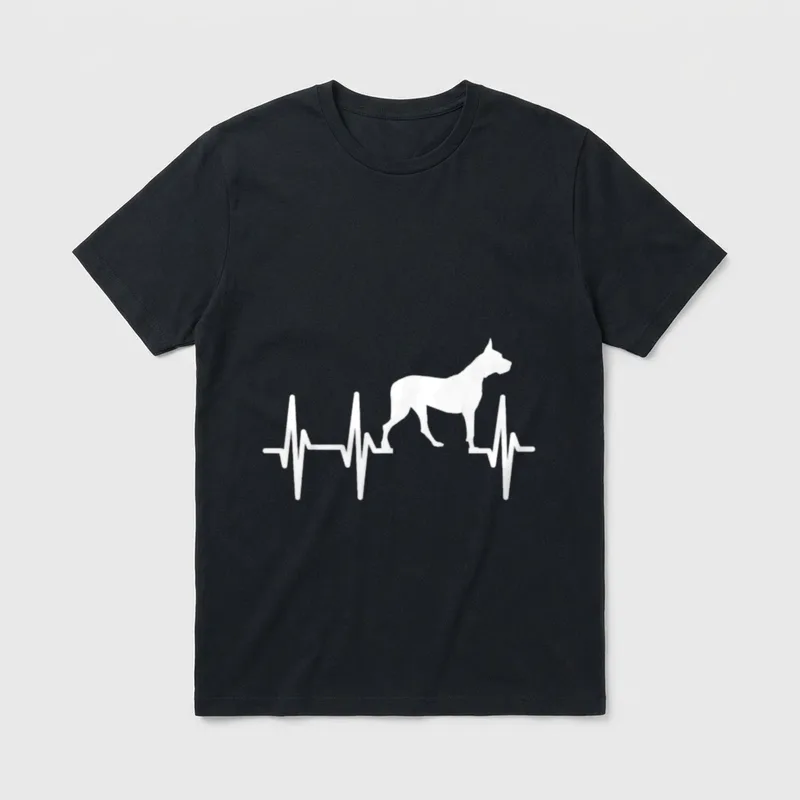 Dogo Argentino Heartbeat Dog T-Shirt – Klassisches T-Shirt in Schwarz