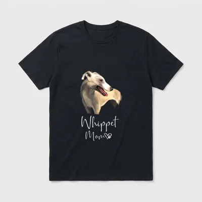 Whippet Mom Hundemama Whippet T-Shirt – Klassisches T-Shirt in Schwarz