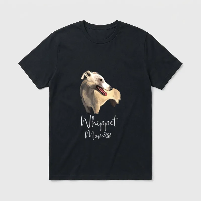 Whippet Mom Hundemama Whippet T-Shirt – Klassisches T-Shirt in Schwarz