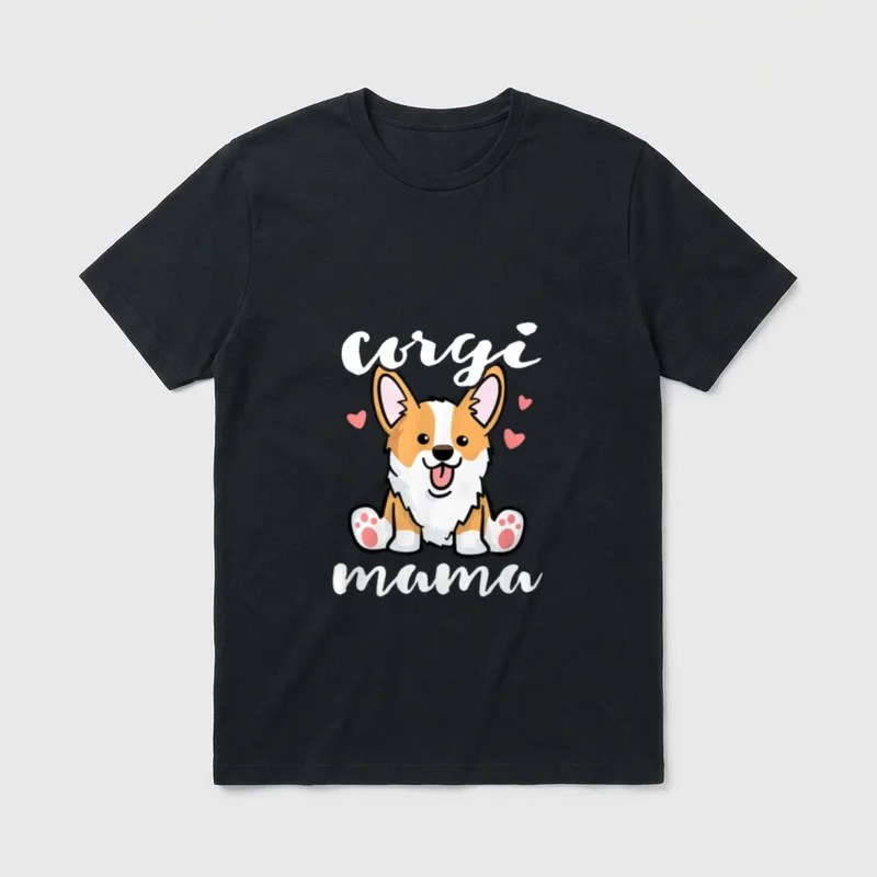 Corgi Dog Mama Mädchen T-Shirt – Klassisches T-Shirt in Schwarz