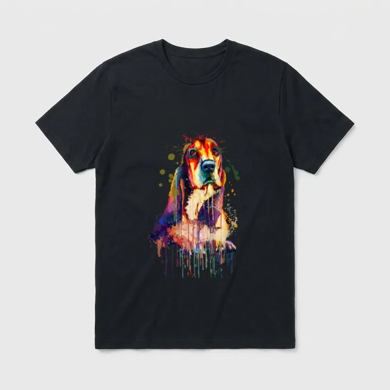 Basset Hound Hundemama T-Shirt – Klassisches T-Shirt in Schwarz
