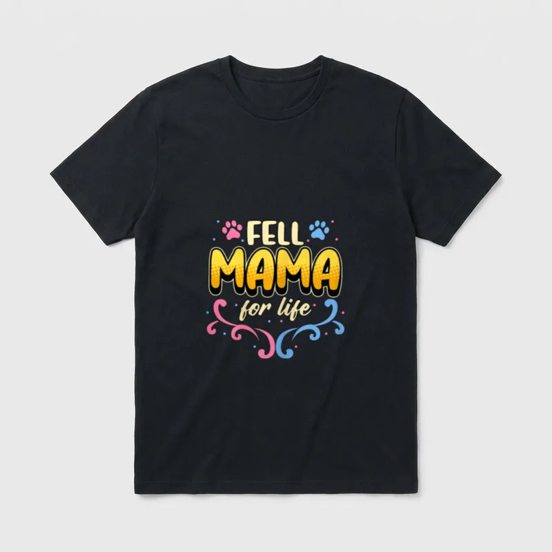 Hund Fell Mama For T-Shirt – Klassisches T-Shirt in Schwarz