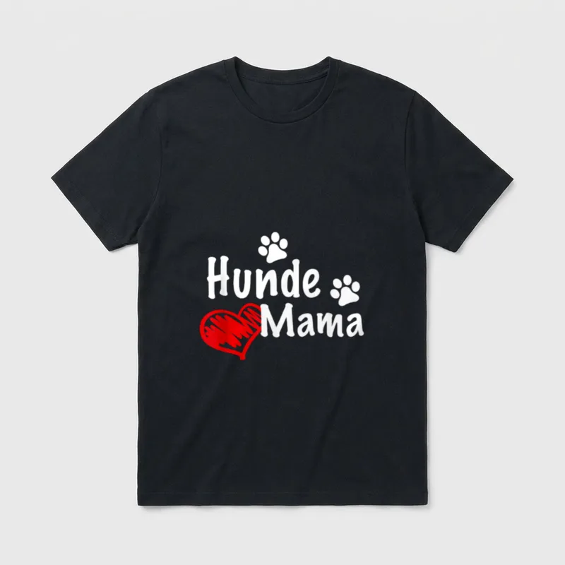 Hunde Mama Herz T-Shirt – Klassisches T-Shirt in Schwarz