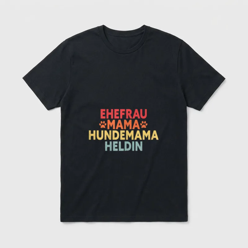 Ehefrau Mama Hundemama Heldin T-Shirt – Klassisches T-Shirt in Schwarz