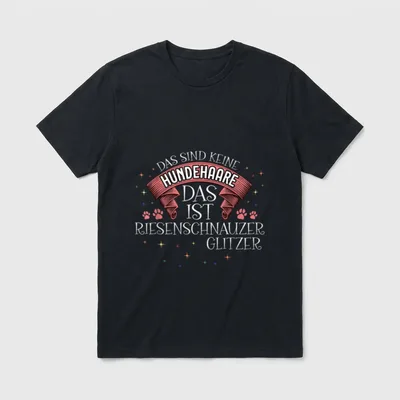 Das ist Riesenschnauzer Glitzer T-Shirt – Klassisches T-Shirt in Schwarz
