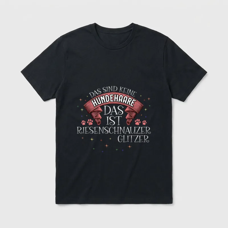 Das ist Riesenschnauzer Glitzer T-Shirt – Klassisches T-Shirt in Schwarz