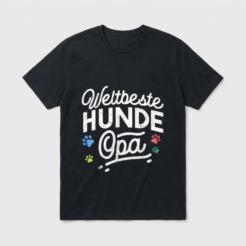 Der Weltbeste Hunde Opa T-Shirt – Klassisches T-Shirt in Schwarz