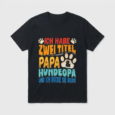 Hunde Opa Enkelhund Hundeopa Hundeoma & Hundeopa T-Shirt – Klassisches T-Shirt in Schwarz