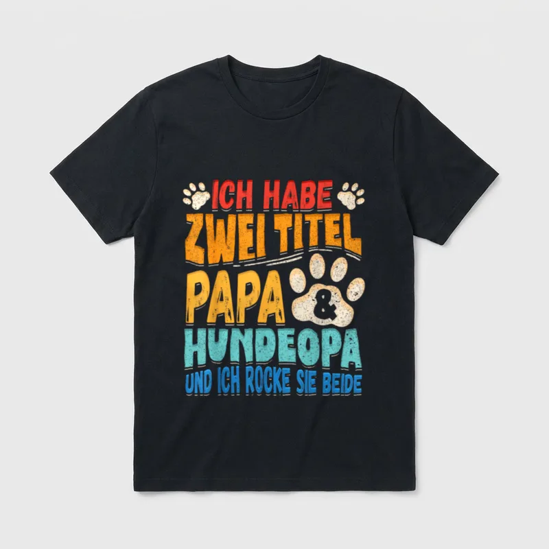 Hunde Opa Enkelhund Hundeopa Hundeoma & Hundeopa T-Shirt – Klassisches T-Shirt in Schwarz