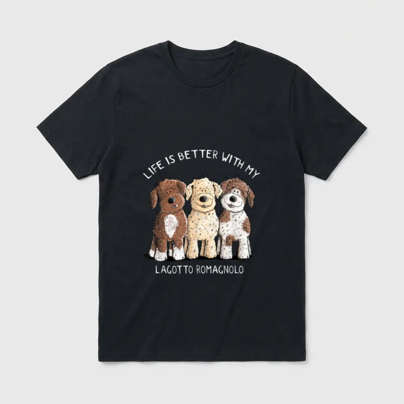 Lustige Lagotto Romagnolo Cartoon T-Shirt – Klassisches T-Shirt in Schwarz