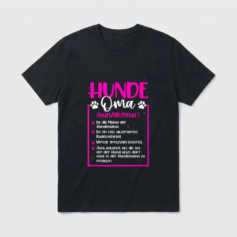 Hundeoma Definition Design T-Shirt – Klassisches T-Shirt in Schwarz