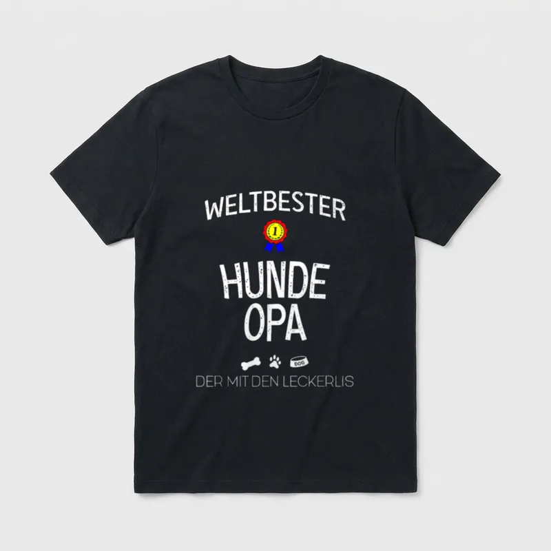 Grand Paw Bester Opa T-Shirt – Klassisches T-Shirt in Schwarz