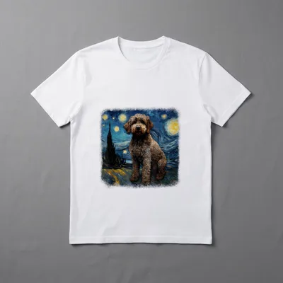 Hund in Sternennacht van T-Shirt – Klassisches T-Shirt in Schwarz