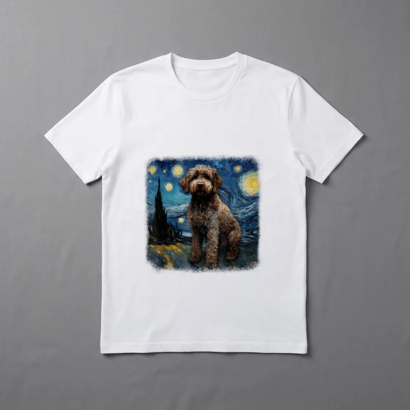 Hund in Sternennacht van T-Shirt – Klassisches T-Shirt in Schwarz