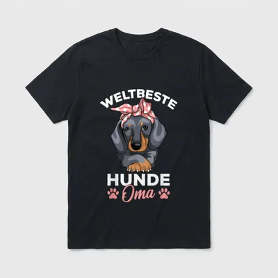 Weltbeste Hunde Oma Dackel T-Shirt – Klassisches T-Shirt in Schwarz