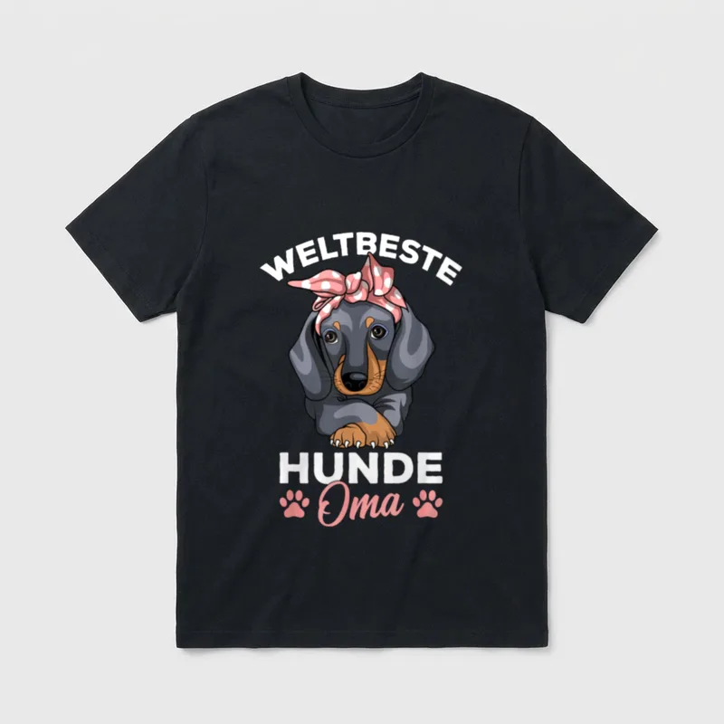 Weltbeste Hunde Oma Dackel T-Shirt – Klassisches T-Shirt in Schwarz