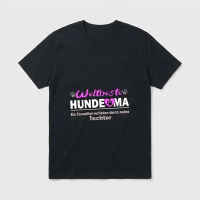 Weltbeste Hunde Oma Hundeoma T-Shirt – Klassisches T-Shirt in Schwarz