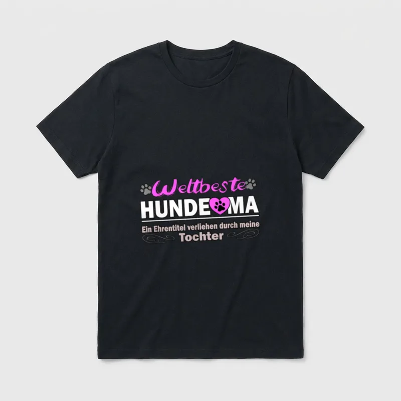 Weltbeste Hunde Oma Hundeoma T-Shirt – Klassisches T-Shirt in Schwarz