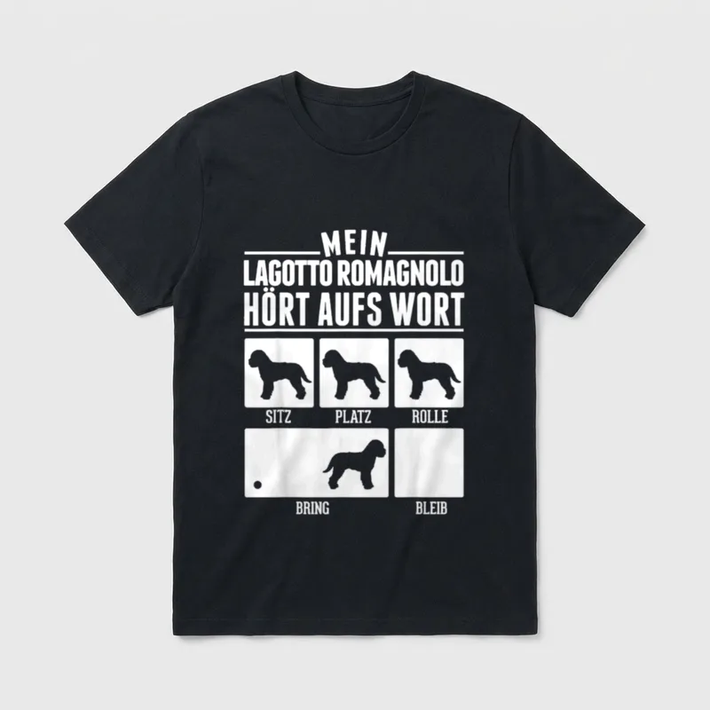 Mein Lagotto Romagnolo hört T-Shirt – Klassisches T-Shirt in Schwarz