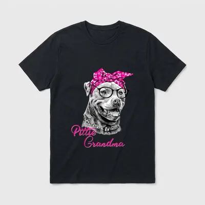 Pittie Grandma Pitbull Oma T-Shirt – Klassisches T-Shirt in Schwarz