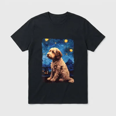 Lagotto Romagnolo Starry Night T-Shirt – Klassisches T-Shirt in Schwarz