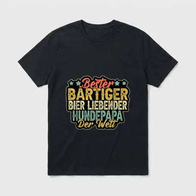 Bester Bärtiger Bier Liebender T-Shirt – Klassisches T-Shirt in Schwarz