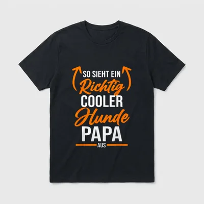 Vater Vatertag Hund Hundepapa T-Shirt – Klassisches T-Shirt in Schwarz