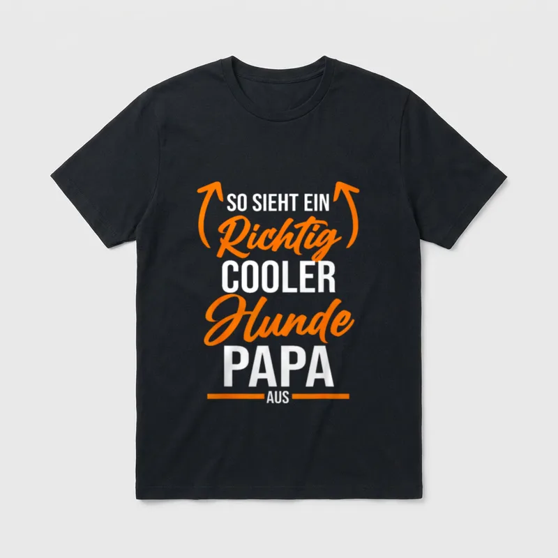 Vater Vatertag Hund Hundepapa T-Shirt – Klassisches T-Shirt in Schwarz