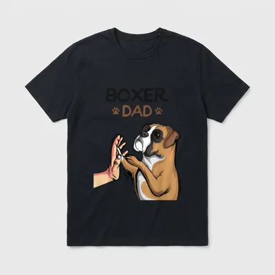 Boxer Hunde Papa Herrchen T-Shirt – Klassisches T-Shirt in Schwarz